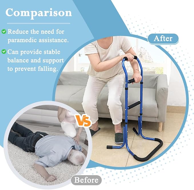 Stand Assist Aid for Elderly Chair Lift Devices for Seniors Standing Supports Couch Rails Sit to Stand Lift Adults Walking Assistance Portable Patient Mobility Aids for Sofa, Recliner Chair (Blue)