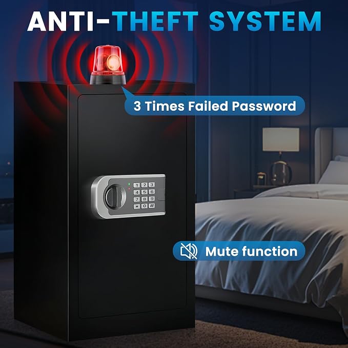 [𝟐𝟎𝟐𝟔 𝐔𝐩𝐠𝐫𝐚𝐝𝐞𝐝] [𝟑𝟓𝐌𝐢𝐧 𝟏𝟕𝟎𝟎°𝐅] True Fire Proof Safe for Home Documents, 7.2 Cuft Large Fireproof Safe With Removable Shelf, Heavy Duty Safe Box with Anti-theft for Cash Valuables