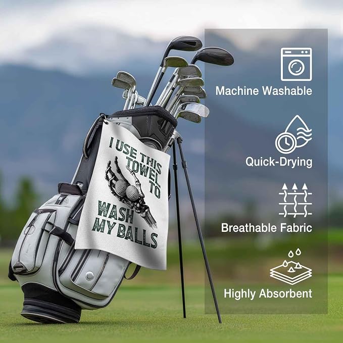 Golf Towels for Golf Bags Women, Funny Golf Accessories for Men,Golf Gifts for Mom Grandma Dad Grandpa,16x24inch Microfiber Golf Towel with Clip On Birthday Christmas Retirement Golfer Gifts
