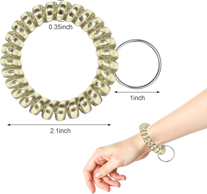 Spiral Coil Keychain, Anti-lost Key Chain Holder Lanyard Cord for Sauna Outdoor Sports and Gym Pool