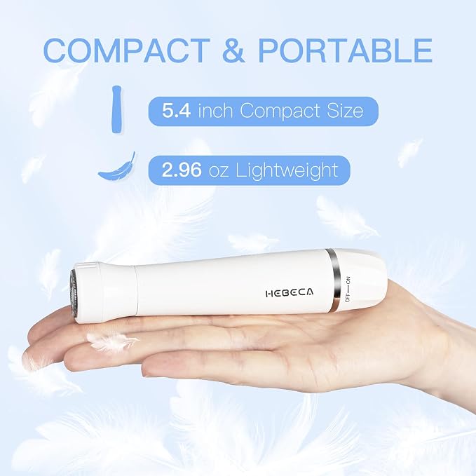 HEBECA Nose Hair Trimmer for Women and Men, 3-in-1 Electric Facial Hair Removal Rechargeable Portble Waterproof Face Shaver Razor for Nose Ear Eyebrow Peach-Fuzz Lips Chin FT3001