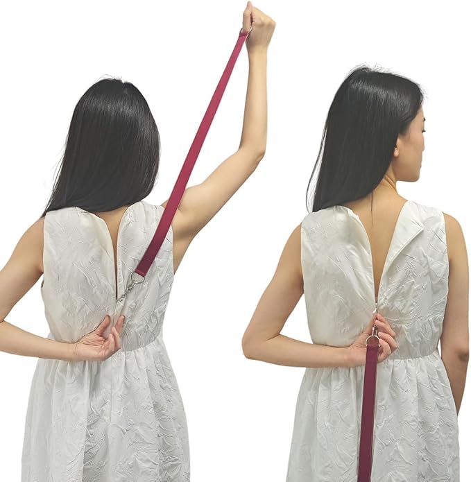 MAGNEECH Detachable Zipper Puller Helper for Dress and Boots, Effortless Zipping with Hook and Clip for Various Types of Zippers - Convenient and Portable Zipper Pull Tool (Burgundy)