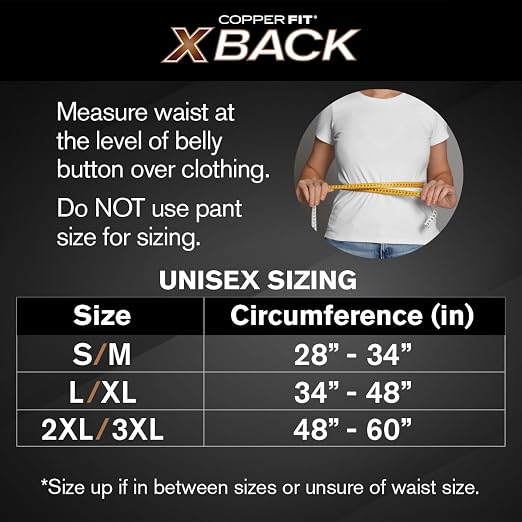 Copper Fit X-Back Brace for Lower Back Pain, Lumbar Support, Herniated Disc, Sciatica, Arthritis – Adjustable, Breathable Design - for Men and Women (Small/Medium) | Back brace with lumbar support for lower back pain, sciatica relief, posture support, ...