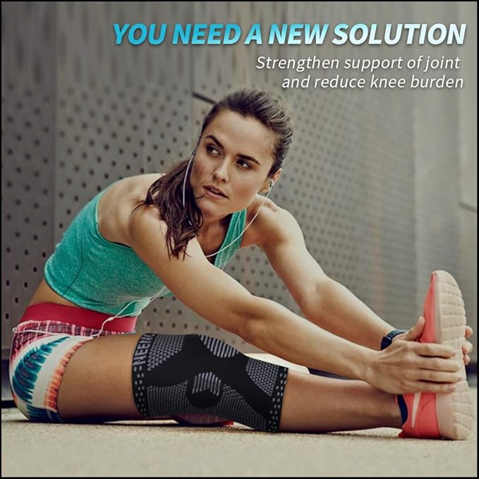 NEENCA Professional Knee Brace for Pain Relief, Medical Knee Support with Patella Pad & Side Stabilizers, Compression Knee Sleeve for Meniscus Tear, ACL, Joint Pain, Runner, Workout (Black, X-Small)