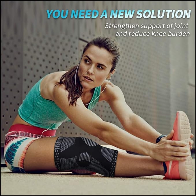 NEENCA Professional Knee Brace for Pain Relief, Medical Knee Support with Patella Pad & Side Stabilizers, Compression Knee Sleeve for Meniscus Tear, ACL, Joint Pain, Runner, Workout (Black, XXX-Large)