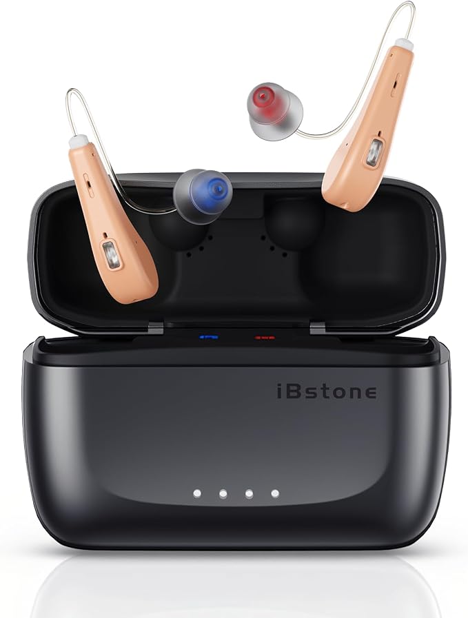 Rechargeable Hearing Aids for seniors: 30% Smaller for All-day Comfortable Wearing - IP67 Waterproof for Sports Outdoor - 1.5hrs Charging for 24 hrs Clear Sound & 125hrs Backup Power, OTC