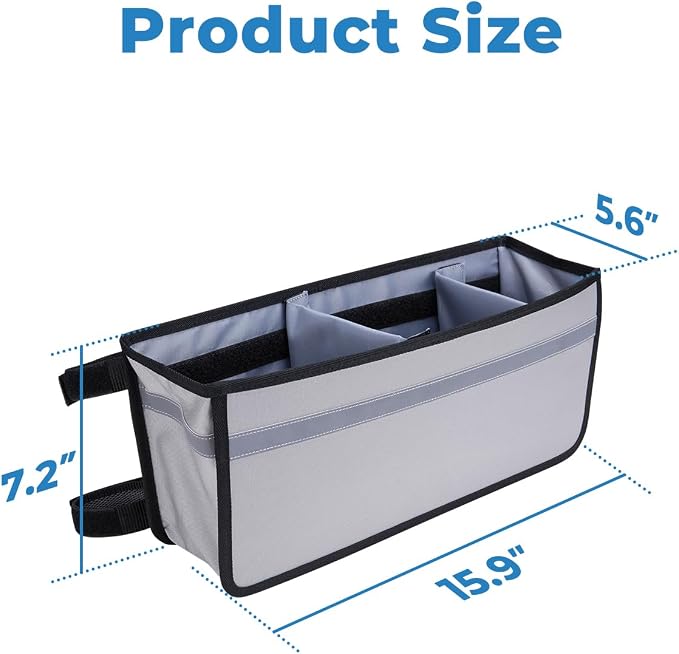JOYTUTUS Walker Basket for Seniors, Basket for Walkers with Cup Holder, with Two Split Board, Foldable Walker Storage Bag, Best Gift for Family and Friends, Gray (Not Fit Rollator Walkers)