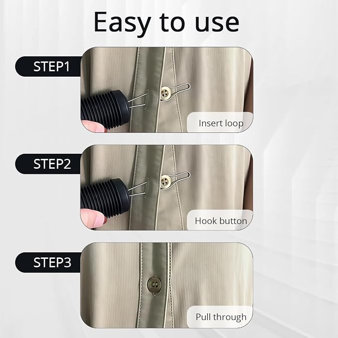 1 Pack 7×1.4inch Button Hook for Seniors, 2 in 1 Non-Slip Zipper Puller Dressing Aid Tool, One Hand Button Assist Helper for Elderly, Limited Hand Mobility, Practical Daily Gift