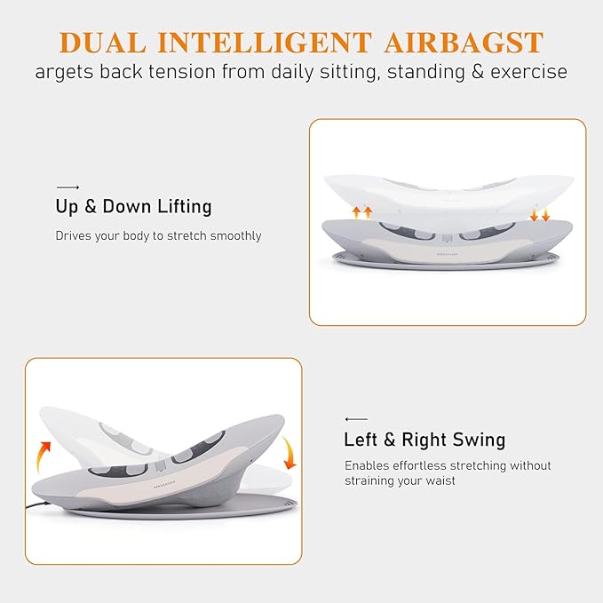 Multifunctional Electric Lumbar Traction Device for Lower Back Pain Relief, Back Traction Device with 3 Massage Modes Dynamic Traction, High-Temp Thermotherapy, Multi-Timer Options & Manual Adjustment