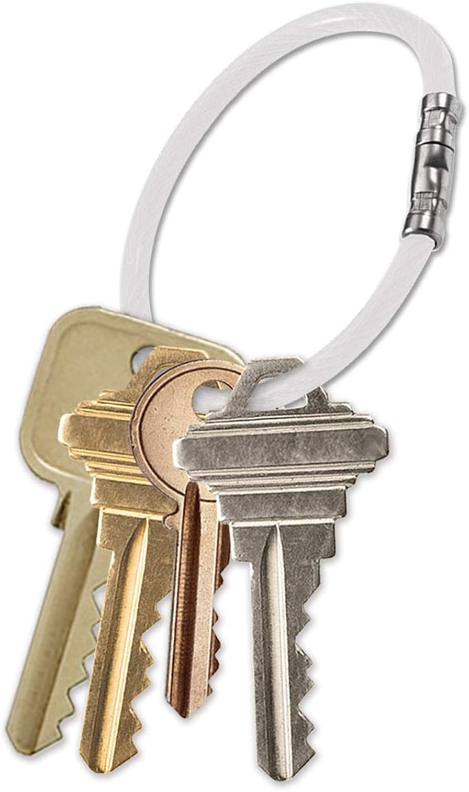 Lucky Line 5” Twisty Lock Key Ring, Flexible Nylon Coated Steel Wire Loop, Corrosion-Resistant and Durable, Clear, 5 Pack (8111005)