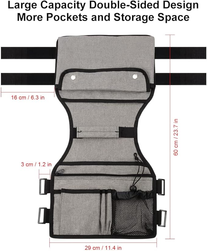 supregear Side Walker Bag, Walker Accessories Bag w/Cup Holder, Folding Walker Basket Waterproof Walker Organizer Caddy Pouch for Most Walker with Side Bar for Seniors, Elderly, Double Sided