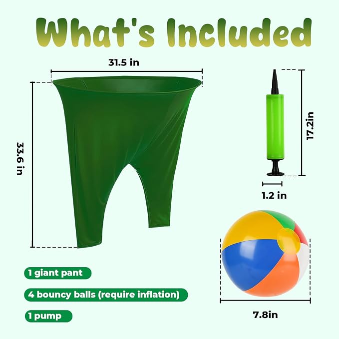 Granny Pants Yard Game, Granny Pants with Bouncy Balls & Pump, Giant Pants Outdoor Game & Big Pants Ball Catch Game, Granny Pants Game for Kids & Adults, Perfect for Family Reunion Games