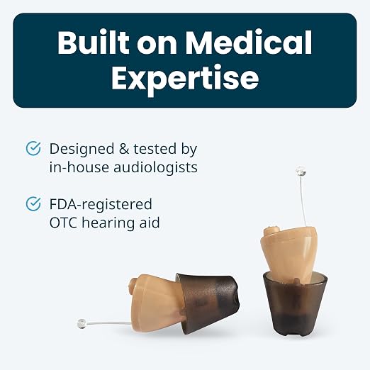MDHearing NEO XS OTC In Ear Hearing Aids for Seniors with Noise Cancelling | Ultra Small, Nearly Invisible, Lightweight, Easy-to-Use, Long-Lasting Rechargeable Battery, Doctor-Designed