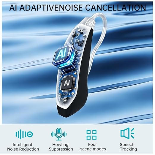 16-Channel OTC Hearing Aids for Seniors & Adults | Rechargeable, Comfort-Fit Design with Advanced Noise Cancellation for Clear Sound