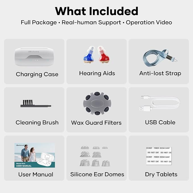 Nova Hearing Aids for Seniors Adults: Superior Sound Quality - Smart Noise Cancelling - No Feedback - 1.5Hrs Charging for 100Hrs Working - Come with Anti-Lost Lanyard - Over-the-Counter