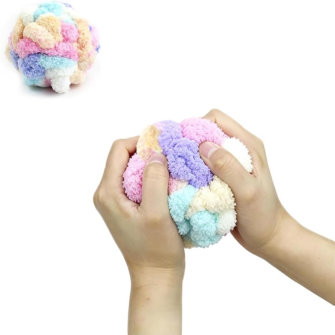 Fidget Ball for Alzheimer Dementia Patients Relief and Anxiety Relief Sensory for Autism Special Needs and Elderly Stretch and Squeeze Skin Pickers ADHD OCD (Marshmallow Color)