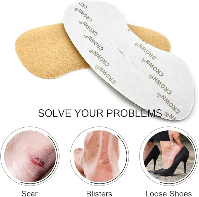 Dr. Foot’s Heel Grips for Men and Women, Self-Adhesive Heel Cushion Inserts Prevent Heel Slipping, Rubbing, Blisters, Foot Pain, and Improve Shoe Fit - 2 Pairs(Khaki)