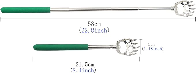 CERRXIAN Bear Claws Telescoping Back Scratcher,Gifts for Men Women | Extendable 8-22",Stainless Steel Pole,Rubber Grip,Christmas Stocking Stuffers for Men Women Adults