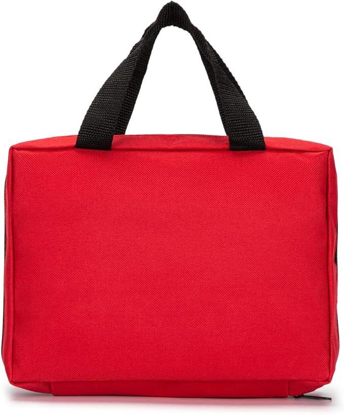 Jipemtra Red First Aid Bag Empty Travel Rescue Pouch First Responder Storage Medicine Emergency Bag for Car Home Office Kitchen Sport Outdoors (Red)