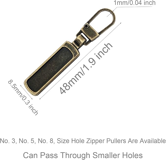 Mizeer Zipper Pull Replacement for Small Holes Zipper, Detachable Zipper Tab Repair for Clothing Jackets Boots