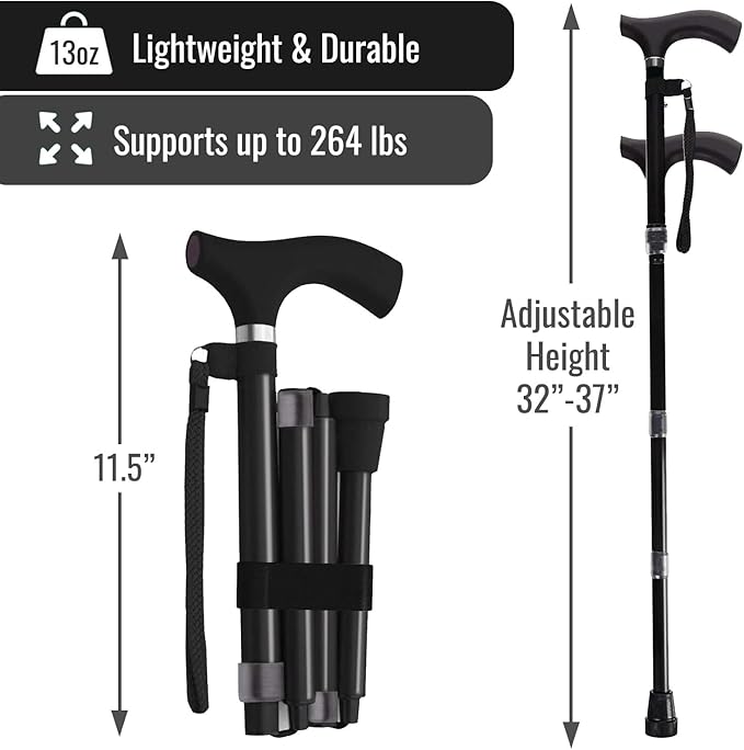 Switch Sticks Walking Cane for Men or Women, Foldable and Adjustable from 32-37 Inches, FSA and HSA Eligible