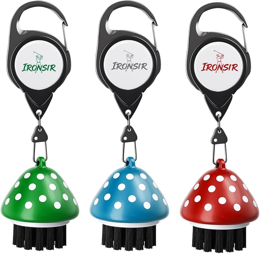 Mini Golf Club Brush Cleaner with Retractable Clip, Cool Golf Accessories for Men/Women Golf Stuff Golf Gadgets Unique Golf Golf Gifts for Men