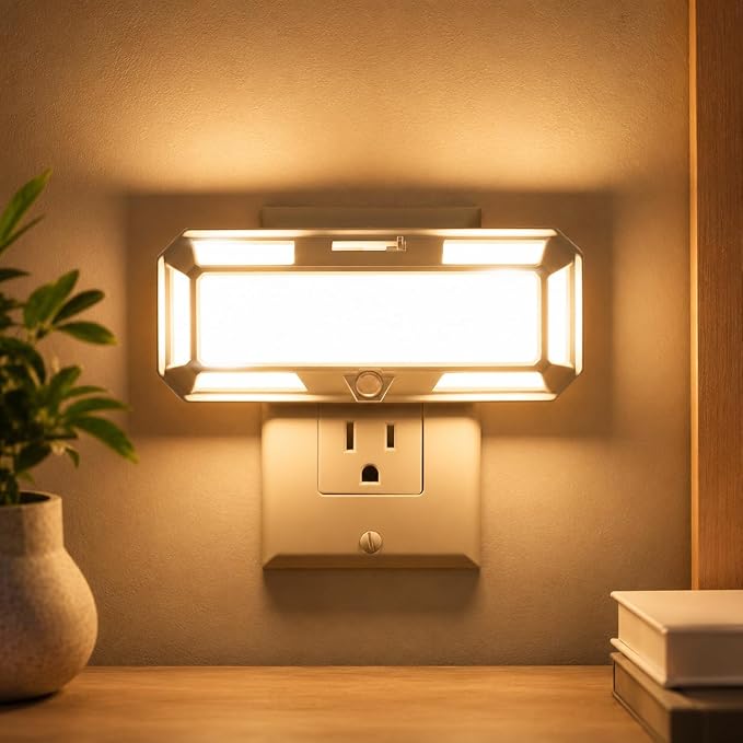 L LOHAS LED Bright Night Light, Night Lights Plug into Wall, 0-250LM LED Night Light, Dusk to Dawn Sensor, 2W Dimmable Nightlight, Soft White 3000K for Bathroom, Hallway, Bedroom, Adults, Stairway