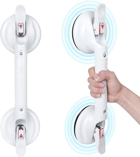 17inch Suction Shower Grab Bar, Portable Shower Handle Bar Suction Grip Bar Bathtub Handle with Strong Hold Suction Cup Fitting and Rapid Release for Bathroom(Max Capacity :253lb