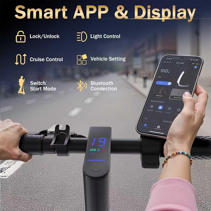 Electric Scooter, 10"/8.5" Solid Tire, 500W/350W Powerful Motor & 19/22 MPH Top Speed, 28/25/22/16 Miles Long Range, Folding E Scooter with Dual Braking for Teens and Adults