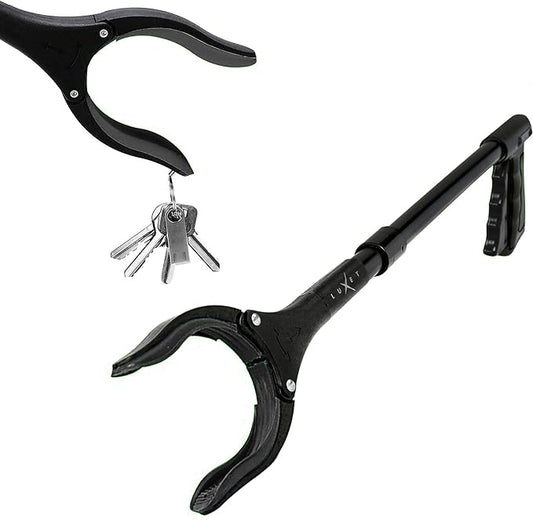Grabber Tool 19" Aluminum Magnetic Claw, Rotating Lightweight Foldable Reacher Grabber Pickup Tool, Gripper Grabbers for Elderly Grab it Reaching Tool Trash Picker Grabber, Black, by Luxet