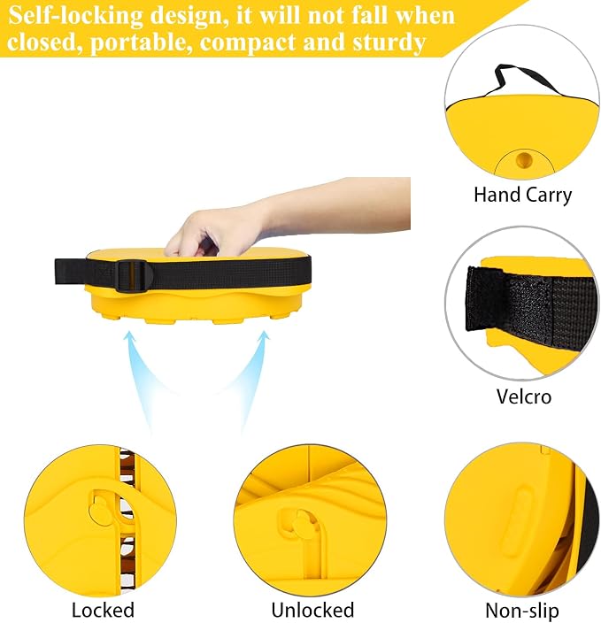 Fishboy Upgraded Collapsible Stool, 400lbs Max Weight, Lightweight But Sturdy, Portable Retractable Folding Telescoping Foldable Camping Stool for Adults Outdoor Fishing Hiking BBQ