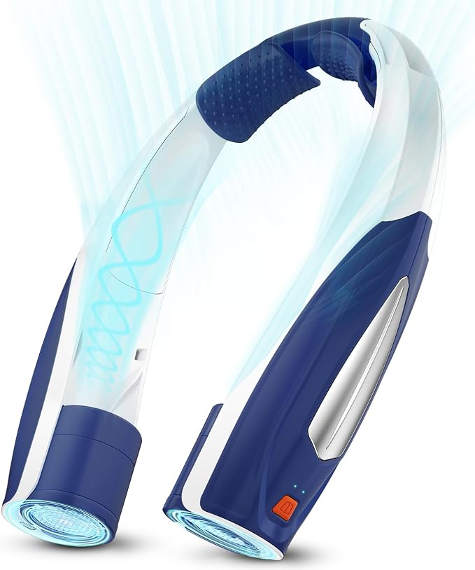 Hionly AI Neck Fan, 6 Speeds Adjustable Portable Personal Fan Rechargeable, 6000 mAh Battery Faster Cooling Wearable, Ultra Quiet for Home, Office, Travel, Outdoor