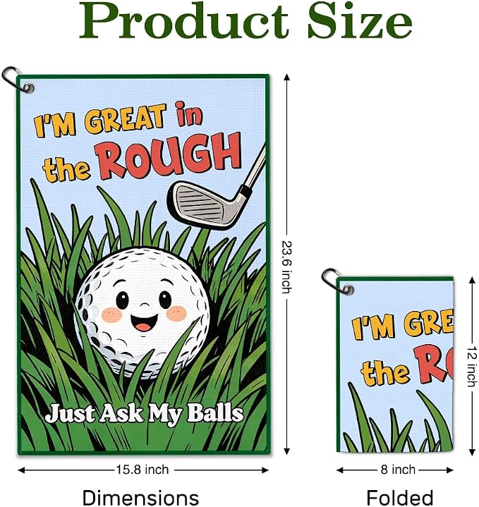 Gkodw I'm Great in The Rough Golf Towel with Clip, Funny Golf Bag Accessories for Women, Golfing Accessories for Lady, Birthday Retirement Gifts for Golfer, Golfing Gifts for Daughter Sister Friend