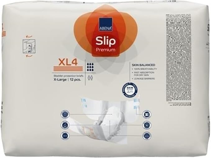 Abena Slip Premium XL4 Adult Incontinence Brief XL Heavy Absorbency 1000021294 (Extra Large, 96, Count)