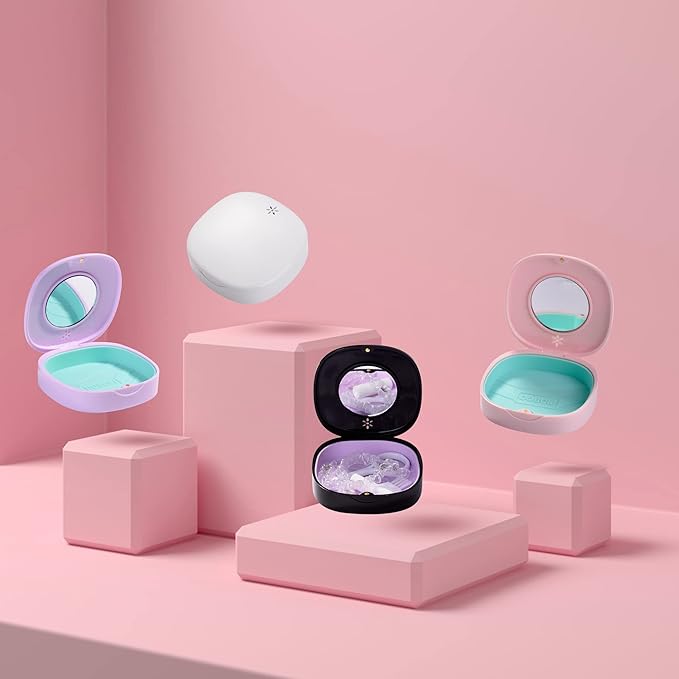 Doboli Retainer Case,Slim Aligner Mouth Guard Case Compatible with Invisalign Black