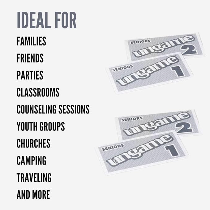 Pocket UNGAME - Seniors Edition - Non-Competitive Card Game for Seniors to Discuss, Share Values & self Express - Take a Walk Down Memory Lane - Age 55+