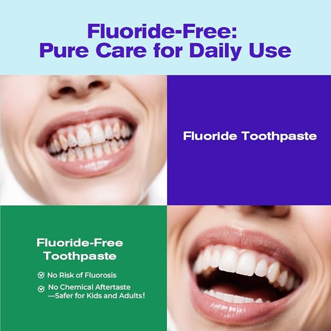 Agave Sensitive Toothpaste, Fluoride-Free Natural Whitening Toothpaste for Sensitive Teeth, Gentle Gum Care, Removes Surface Stains, Fresh Mint Herbal Formula, 1Pk US Manufactured