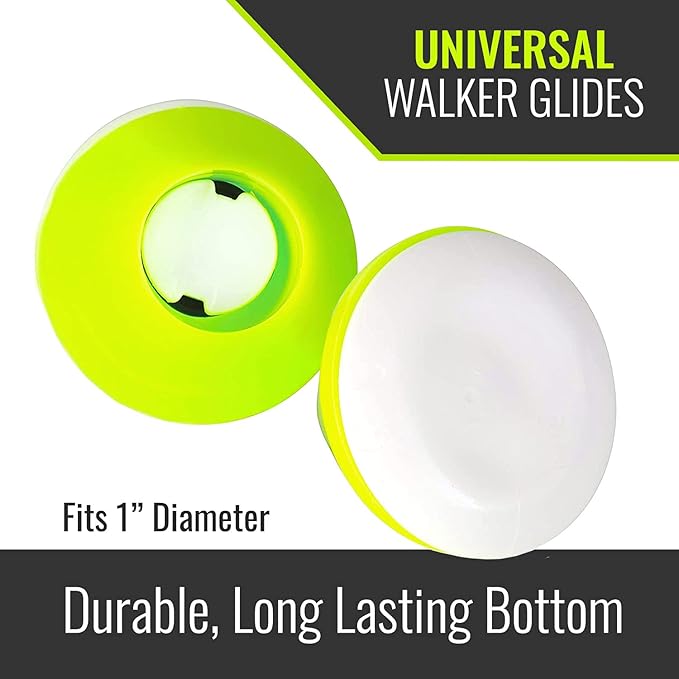 HealthSmart Walker Glides, Walker Caps or Walker Pads Also for Rollators, Universal Fit, (Pack of 50, 100 Count Total)