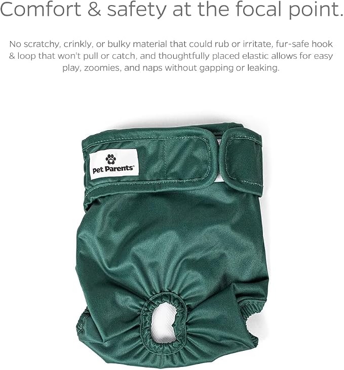 Pet Parents® Washable Dog Diapers (3pack) + Extendrs® of Durable Doggie Diapers, Premium Dog Diapers Female (X-Large, Samba)