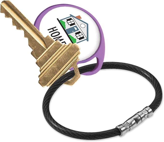 Lucky Line 5” Twisty Lock Key Ring, Flexible Nylon Coated Steel Wire Loop, Corrosion-Resistant and Durable, 5 Pack, Assorted Colors (8110005)