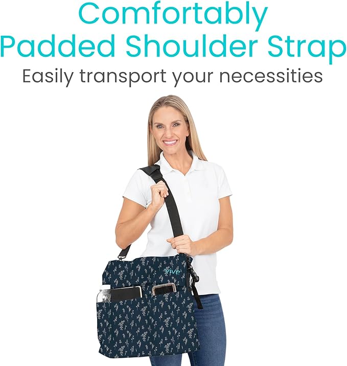 Vive XL Wheelchair Accessories Bag - Waterproof, Scratch-Resistant, Double-Stitched, Machine Washable for Adults, Seniors, 15 Colors - Storage Walker Backpack to Hang on Back