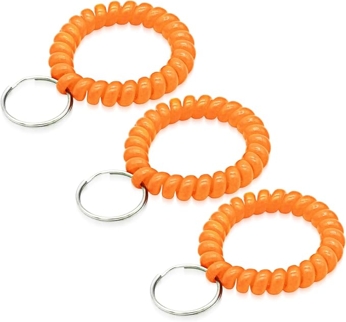 Spiral Coil Keychain, Anti-lost Key Chain Holder Lanyard Cord for Sauna Outdoor Sports and Gym Pool