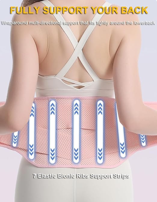 Lightweight Back Brace for Lower Back Pain Women Men, Lumbar Support Waist Support Brace for Women Lower Back Pain Relief Products, Hip Belt Waist Belt Sciatic Nerve Brace for Women Men (Black, Medium)