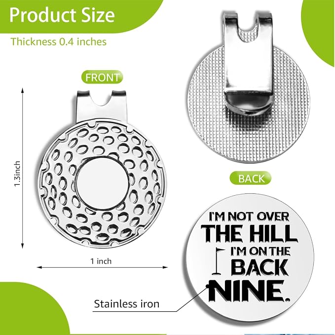Funny Golf Ball Markers with Hat Clip, Men Golf Accessories, Birthday Retirement Golf Gifts for Dad, Husband, Grandpa, Golf Lover