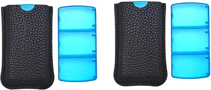VOFOON Small Pill Organizer 3 Times a Day Daily 2 Pack, Travel Pill Box for Purse Pocket, 3 Compartment Portable Medicine Vitamin Case, Fish Oil Pouch, Supplement Box