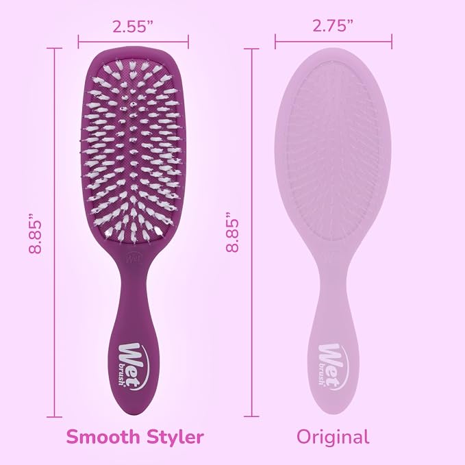 Wet Brush Smooth Styler Hair Brush, Purple Frost, Exclusive Ultra-soft IntelliFlex Bristles, Synthetic Boar Bristles, Shiny And Smooth, For All Hair Types, For Women, Men, Wet And Dry