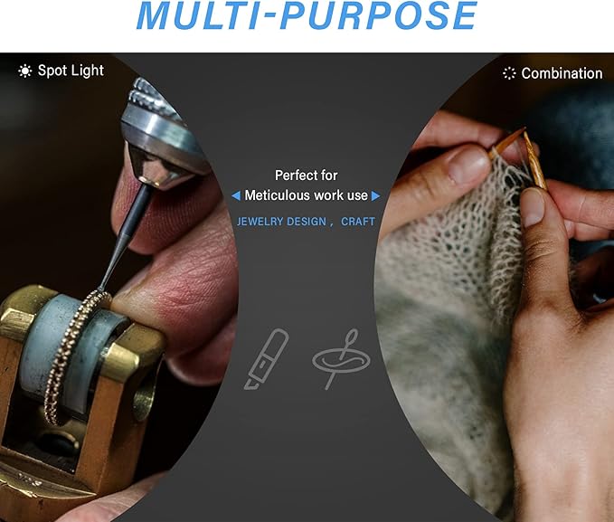 Vekkia Rechargeable LED Neck Reading Light, Book Lights for Reading in Bed, 3 Brightness Levels, Flexible Soft Silicone Arms Comfortable Wear, Long Lasting. Great for Readers, Craft & Knitting,Black