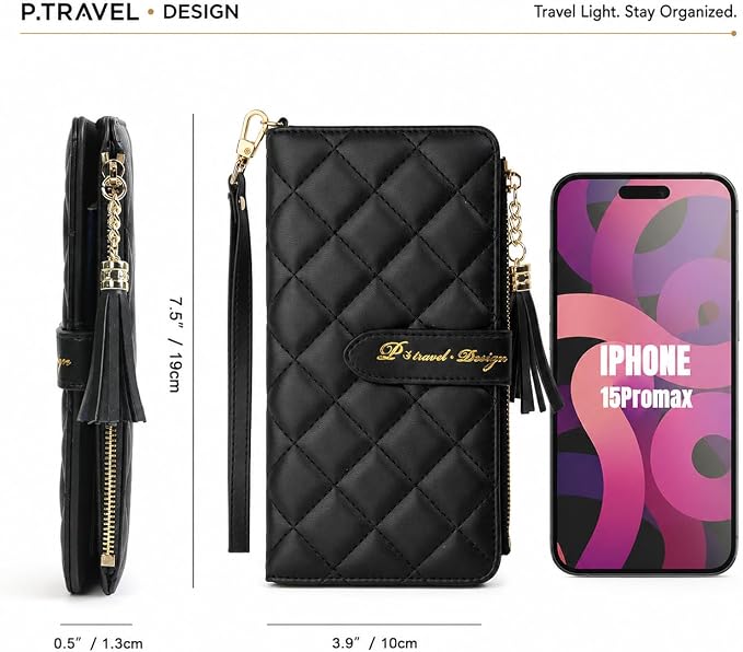 Passport Holder for Travel,Leather Passport Wallet,Travel Document Organizer with AirTag Slot,RFID Blocking With Credit Cards Case,Zippered Coins Pocket and Cash Slot for Women Men
