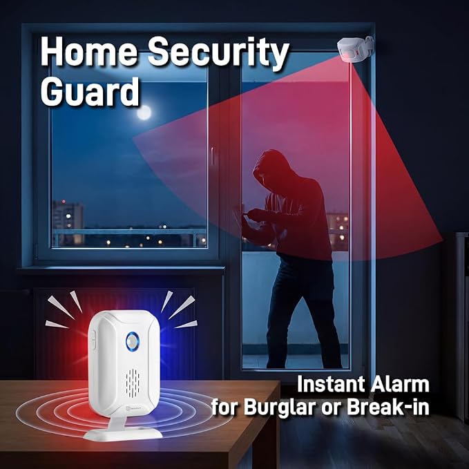 HENDUN Add -on Motion Sensor, Extra Transmitter for Receiver, Wireless Door Chime PIR Detector, Sensor Alarm, Shop Visitor Chime for Shopkeeper