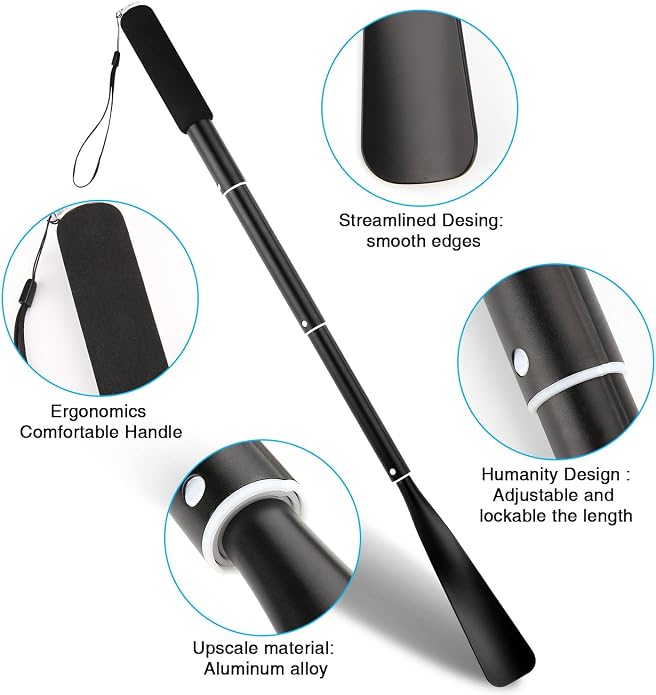 Gobiteli Shoe Horn,Long Retractable Aluminum Shoe Horn Long Handle for Seniors,Men,Women and Kids